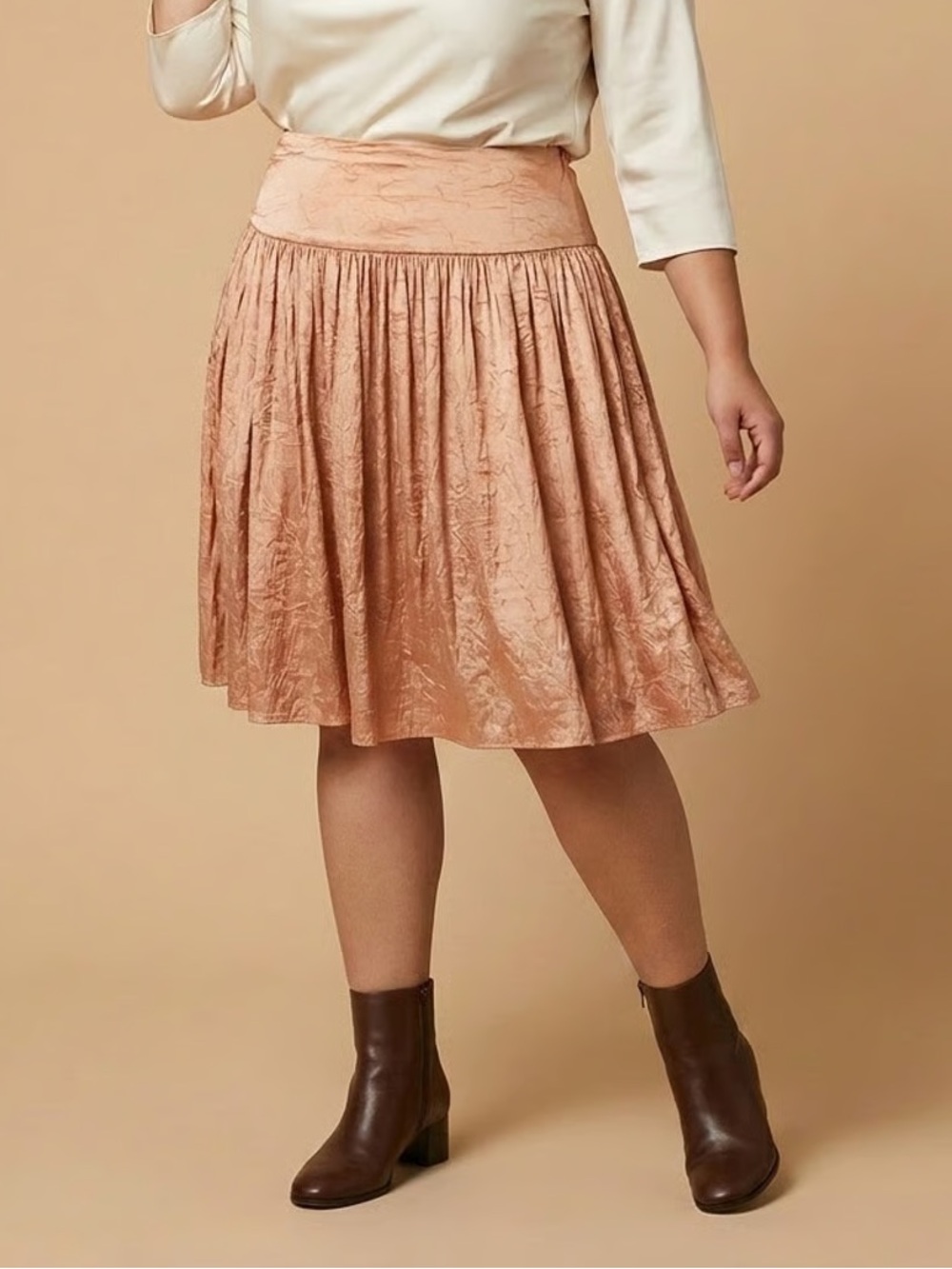 TALBOTS | Peach Satin Skirt Sz 22W